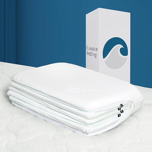 Bluewave Bedding Versalayer Adjustable Layer Pillow - Five Thin Memory Foam Pillows - 16 Height Adjustments from 0.75 to 5 Inches - for Stomach, Back, and Side Sleepers (Standard)