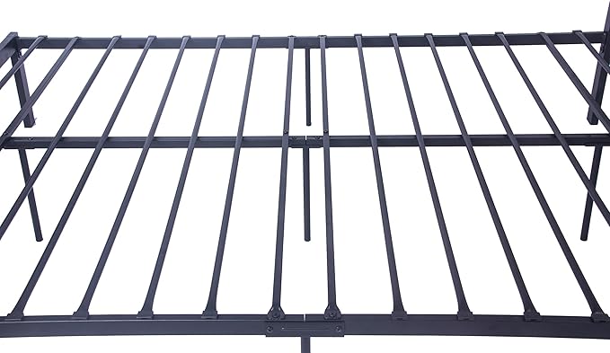 Metal Bed Frame Full Size Platform with Head Board Mattress Foundation Heavy Duty Metal Slats Full Size for Bedroom Students Kids for Hotel Motel Storage Under Bed 500lbs (Black Metal, Full)