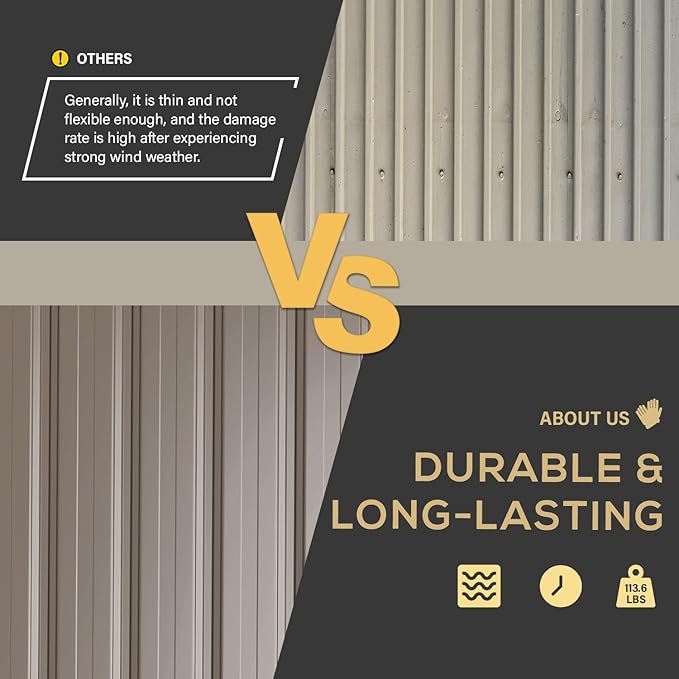 AECOJOY Shed Lean to Storage Shed, Large Outdoor 8' x 10' Metal Wall Side Bike Shed & Outdoor Storage, Garden Storage Cabinet for Backayrd, Patio and Outdoor Use in Grey