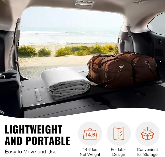 VEVOR Carport Replacement Canopy Cover Side Wall 10 x 20 ft, Garage Tent Shelter Tarp Heavy-Duty Waterproof & UV Protected, Easy Installation with Ball Bungees,White (Top and Frame Not Included)