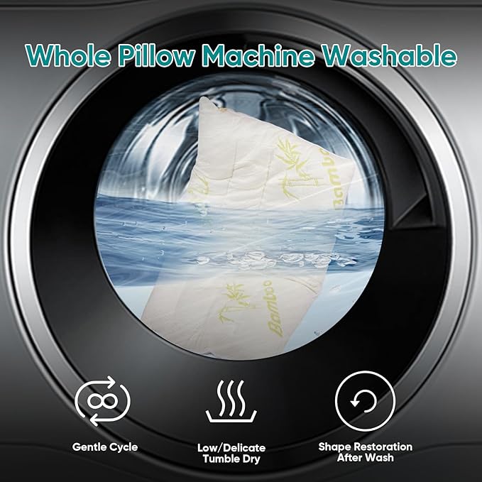 MINUPWELL Ultra Thin Pillows, Flat Pillows for Sleeping Thin, 7D High Support 2.5 inch Height Slim Bed Pillows for Stomach Sleeper, Standard Size -18x26 in - Rayon Derived from Bamboo