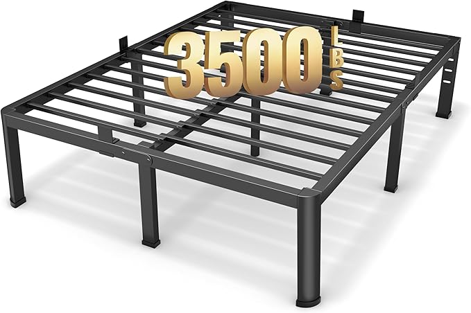 20 Inch King Size Metal Platform Bed Frame with Round Corners, Storage Space Under High Bed Frame-Heavy Duty Steel Slats Support, Noise Free - Easy Assembly - No Box Spring Needed