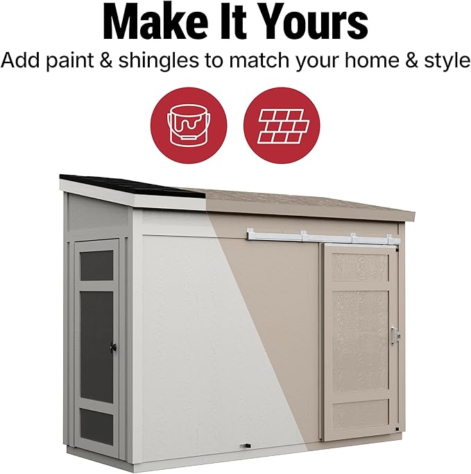 Handy Home Products Cambria 10x4 Outdoor Wood Storage Shed with Full Floor System- Does not Include Paint or Roofing Shingles