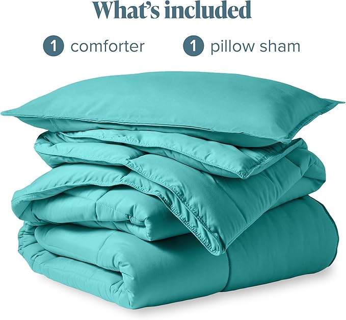 Bare Home Comforter Set - Twin/Twin Extra Long Size - Ultra-Soft - Goose Down Alternative - Premium 1800 Series - All Season Warmth (Twin/Twin XL, Turquoise)