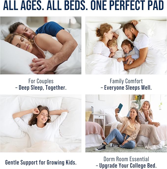 OLANLY Full Quilted Fitted Mattress Pad, Elastic Fitted Mattress Topper, Cooling Soft Mattress Cover Stretches up to 21 Inches Deep, Machine Washable Mattress Protector (54x75 inch, White)