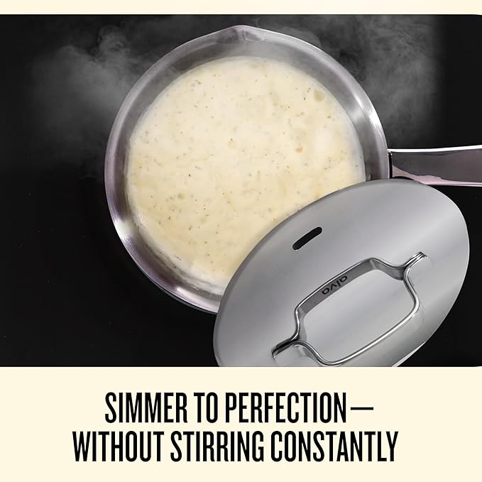 Alva Maestro 1.7Qt Stainless Steel Saucepan with Lid – PFAS, PFOA & PTFE-Free, Non-Toxic – Even Heating, No Hot Spots – Stay-Cool Handle, Pour Spout – Induction & Oven Safe, Easy to Clean