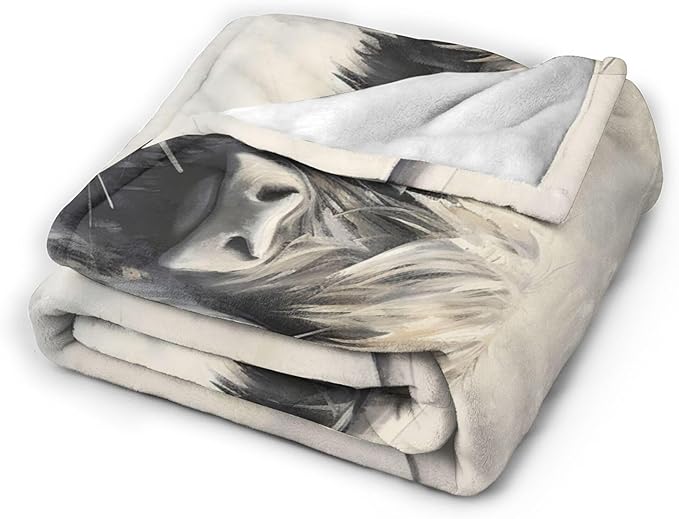 Highland Cow Blanket Farm Cow Throw Blanket Highland Cow Gifts and Decor Farm Animal Blanket for Women Men Girls Boys Soft Warm Cozy Fleece Blanket for Couch Sofa Bed 80"x60"