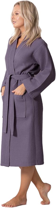 Waffle Knit Lightweight Kimono Spa & Bath Robes for Women - Quick Dry - Soft
