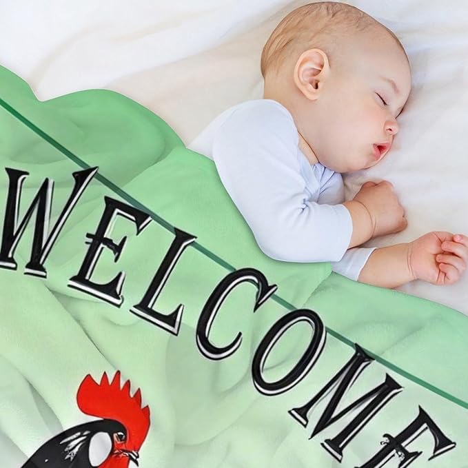 Welcome to Our Coop Chicken Funny Blanket Warm Soft Gifts for Family Friends Brother Sister 130x150cm(50x60in)