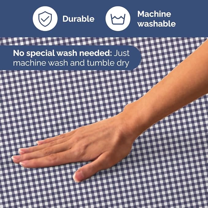 Blue Checkered Sheet Set - 1 Flat & 1 Fitted Sheet & 2 Pillowcases w/ Deep Pockets - Grid, Plaid, Gingham Pattern Bed Set - Comfy, Wrinkle & Fade Resistant - Soft, Breathable and Cooling - Full Size