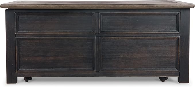 Signature Design by Ashley Tyler Creek Rustic Farmhouse Lift Top Coffee Table with Drawers, Brown & Black