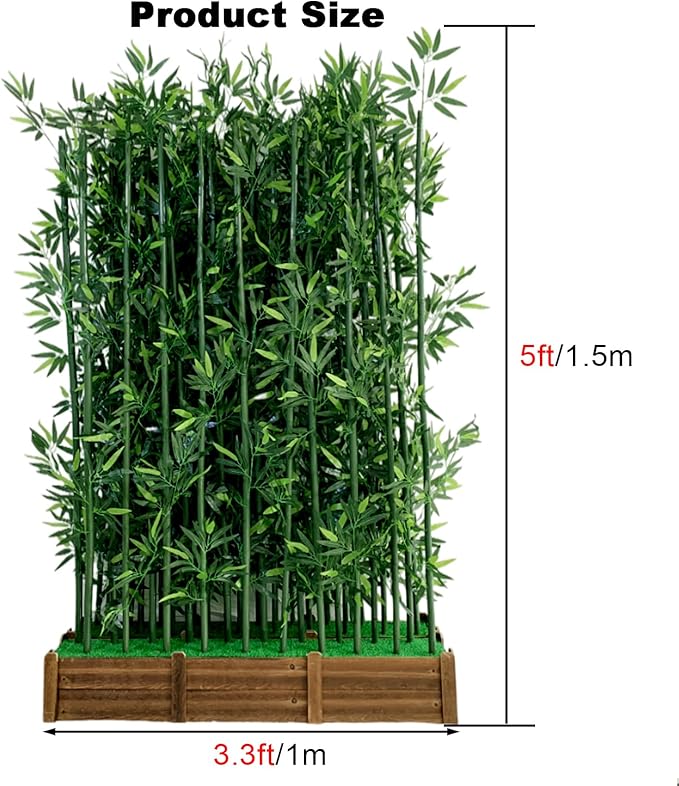16-Pack 5ft Artificial Privacy Fence | Faux Plant with Realistic Silk Leaves for Indoor Decor & Outdoor Garden – UV-Protected, Waterproof Tall Screen Set