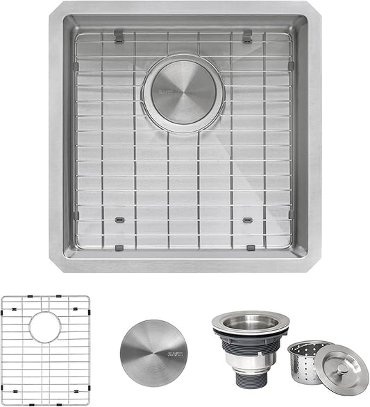 Ruvati 18 inch Undermount Bar Prep 16 Gauge Kitchen Sink Round Corners Stainless Steel Single Bowl - RVH7118
