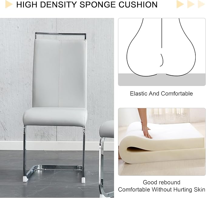 45 Inch Round Dining Table Set for 4, 5 Piece Kitchen Table and Chairs Set, White Faux Marble Table Top, Small Space Dining Set for Apartment or Dining Room