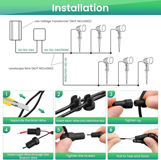 Landscape Lighting Low Voltage RGB Multi-Color LED Outdoor Spotlight Landscape Yard Lawn Light Kit Holidays Decorative Photocell Sensor Color Changing Remote Control for Pathway Garden Tree 15W 8 Pack