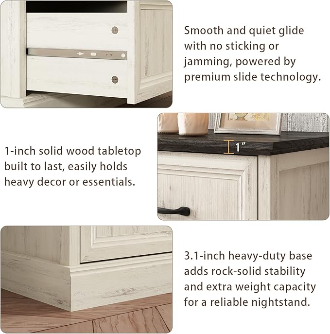 Farmhouse 7 Drawer Dresser for Bedroom, 55 Inch Wide Modern White Dresser TV Stand with Large Drawers & Bar Handles, Rustic Wood Chest of Drawers for Bedroom, Living Room, Hallway, Entryway.