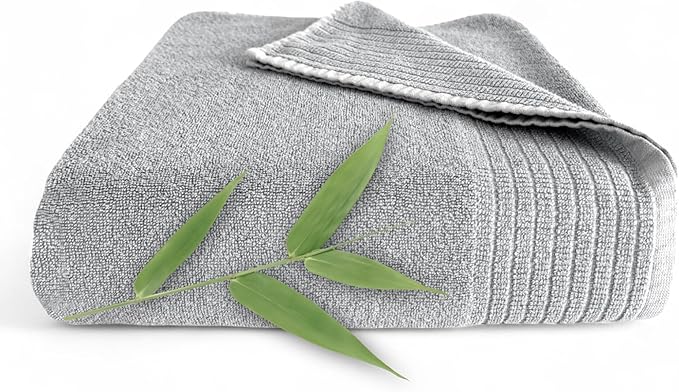 BedVoyage Luxury Bath Towel - Ultra Soft Plush Bathroom Towel - Highly Absorbent Viscose from Bamboo Bath Towels Ultra Soft - Spa Towels for Body - Stone