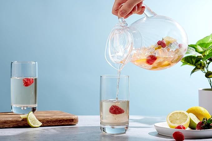 Set of 4 Highball Glasses 16 Oz Collins Cocktail Drinking Glass Cups, Bubble Base Glassware for Water, Juice, Cocktails, Beer Pint Glasses, Modern Basic Tumblers.