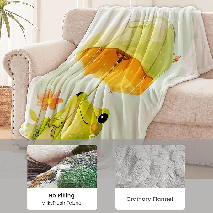 Frog Blanket for Women Men Adults, Flannel Frog Blankets Gifts, Cute Frog Throw Blanket for Sofa Couch Bed Living Room Soft Warm Cozy Frog Decor 60" x 80"