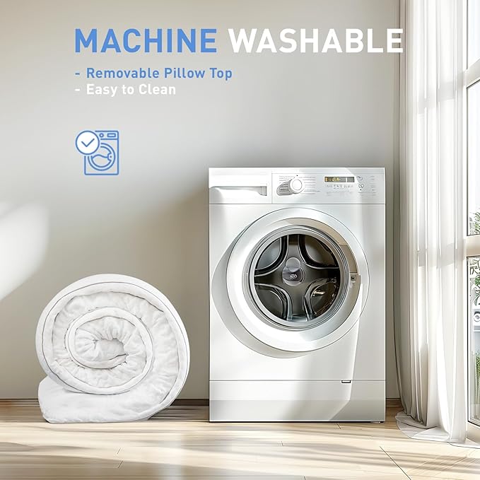 Dual Layer 3 Inch Memory Foam Mattress Topper King Size, 2 Inch Cooling Gel Memory Foam Plus 1 Inch Pillow Top Mattress Pad Cover, with 8-21 Inch Deep Pocket