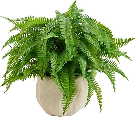 Artificial Potted Plant for Bathroom Shelf Decor, Small Faux Greenery with Cement Pot, Compact Fake Indoor Plant for Low Light Spaces, Home Décor