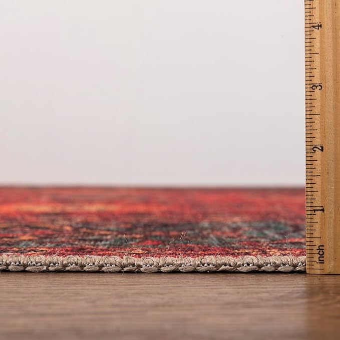 Keen Home Design 2x7 Rug - Machine Washable Runner Rug with Non-Slip Backing, Ideal for Hallway, Entryway, Kitchen, Laundry Room - Vintage, Easy Clean, Durable, Low Pile Rug - (2'6" x 7')