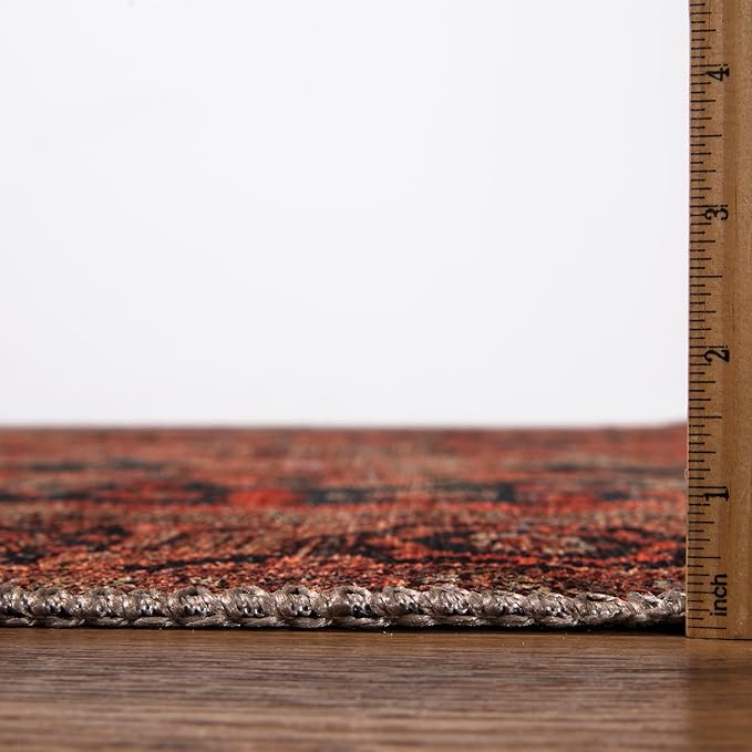 Keen Home Design 2x7 Rug - Machine Washable Runner Rug with Non-Slip Backing, Ideal for Hallway, Entryway, Kitchen, Laundry Room - Vintage, Easy Clean, Durable, Low Pile Rug - (2'6" x 7')