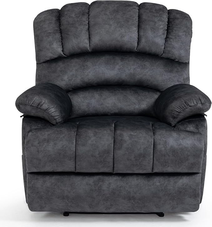 Large Recliner, 23" Wide Seat, A Recliner with Three Position, Recliner Chair Oversized with Two Side Pockets, Dark Gray
