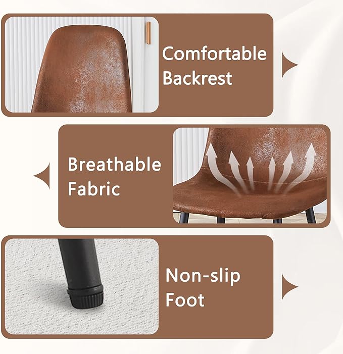 45 Inch Round Dining Table Set for 4, 5 Piece Kitchen Table and Chairs Set, Wooden Table with Walnut Finish, Small Space Dining Set for Apartment or Dining Room