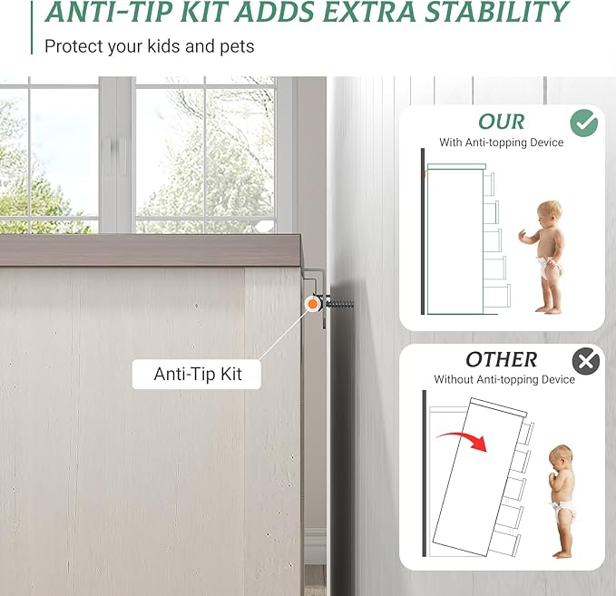 Maupvit 9 Drawer Dresser, 47" Wide Chest of Drawers for Bedroom, Farmhouse Dresser TV Stand with Large Drawers & Metal Handle, Wood Dressers for Living Room, Hallway, Entryway, Antique White