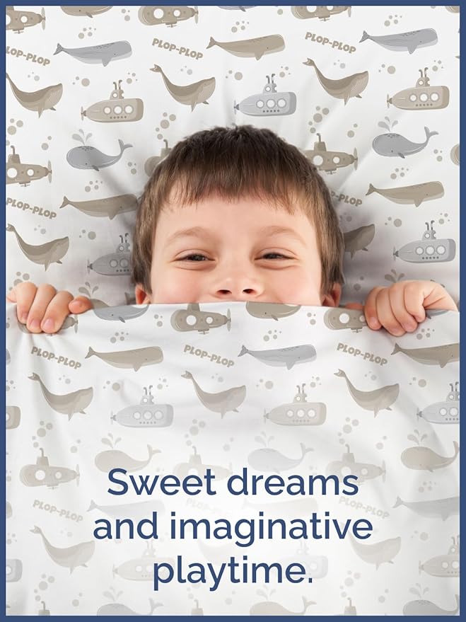 Kids Submarines Full Sheet Set - Cute 4 Piece Full Bed Sheets For Kids - Deep Pocket Wrinkle Free - Submarine Kids Sheets - Printed Kids Full Size Submarine Sheets - Soft Full Sheets - Boys Toddlers
