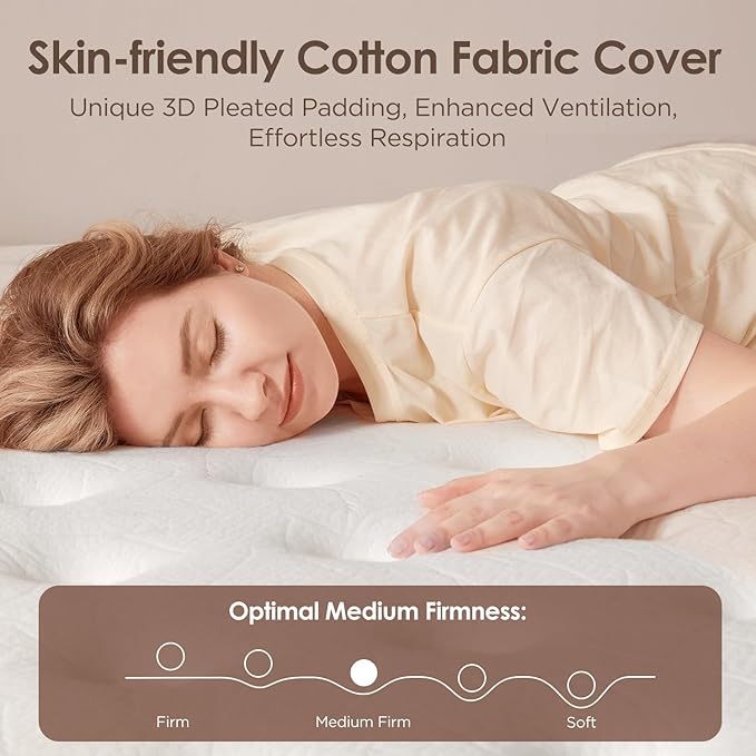 King Size Mattress 14 Inch - Hybrid Mattress King with Memory Foam and Individual Pocket Springs for Pressure Relief & Motion Isolation, Fiberglass-Free Medium Firm Mattresses, 80"x76"