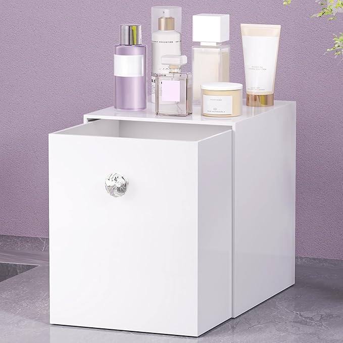 Delamu Disposable Facial Towels Storage Box - Stackable Acrylic Organizer Compatible with Clean Skin Club Towel XL, Bathroom Vanity, Dresser Holder, Dustproof Multipurpose for Makeup, Skincare,White