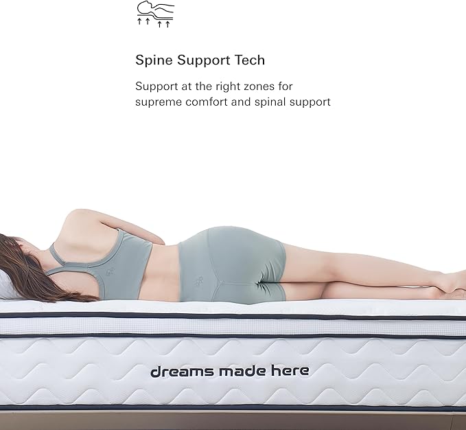 Plush Dream Full Mattress 12 Inch Hybrid Pocketed Springs - Mattress in a Box with Memory Foam, Soft Plush Feel, Motion Isolation, Multi-Zone Spinal Support