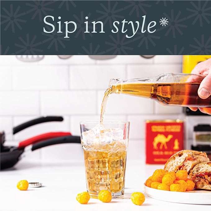 Vikko Large Drinking Glasses, 14 Ounce Glass Cups, Durable Stackable Highball Tumblers & Water Glasses, Dishwasher Safe Set of 6