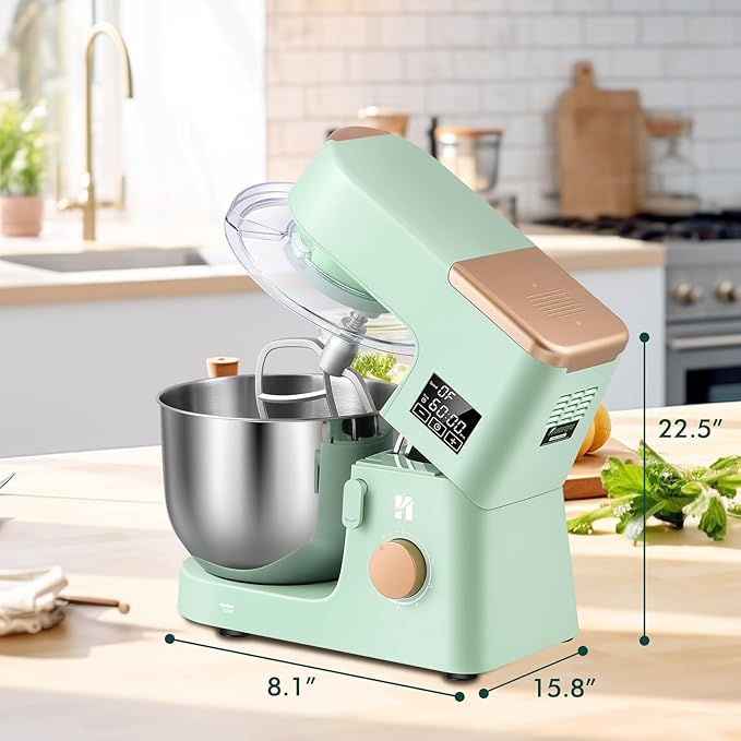 Huanyu 9 in 1 Stand Mixer with with Meat Grinder Fermentation Function Multifunctional Electric Kitchen Mixer with Timer Touch Screen Vegetable Slicer