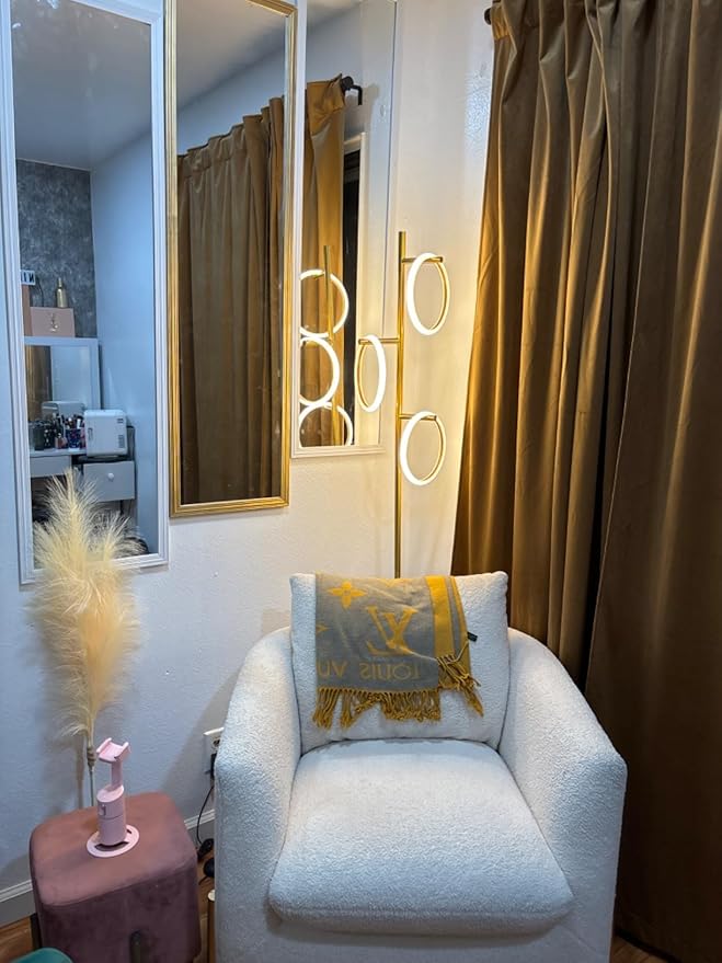 Brightech Saturn Floor Lamp, Great Living Room Decor, Tall Contemporary Standing Tree Light for Offices, Living Rooms, with 3 LED Heads for Bedroom Reading - Gold/Brass