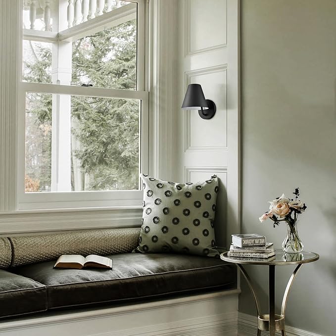 DIRYZON Industrial Wall Sconces Set of Two,Metal Barn Wall Lights for Bedroom,Black Sconce Lighting for Living Room Kitchen Hallway