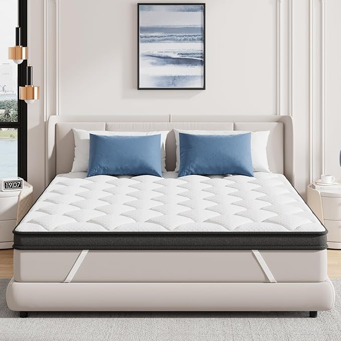 ELEMUSE 3 Inch Twin Memory Foam Mattress Topper, High Density Gel Foam Bed Toppers with Cooling Pillowtop for Back Pain Relief, Medium Firm Mattress Pad for Comfort Body Support