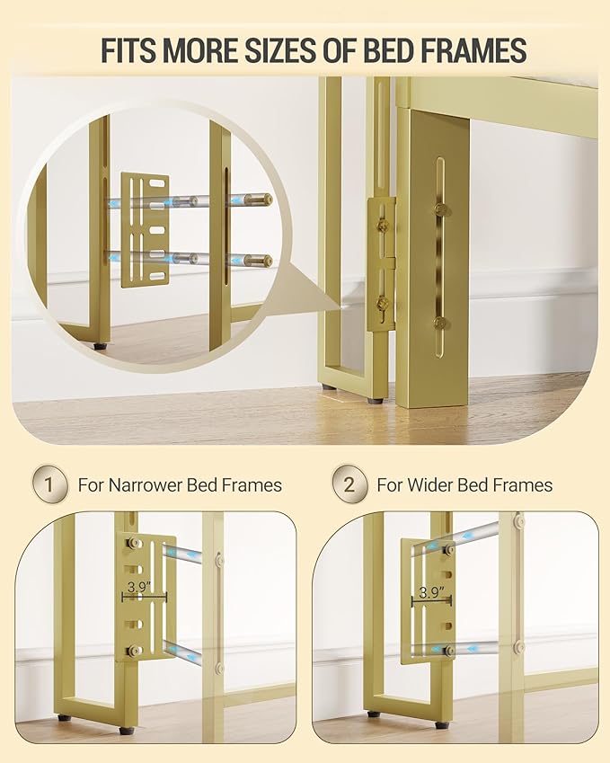 Headboard with 3-Tier Storage Shelves, Velvet Upholstered Head Board with 2 Outlets, USB Ports & LED Light, Soft Backrest for King Size Bed, White and Gold BH19403A