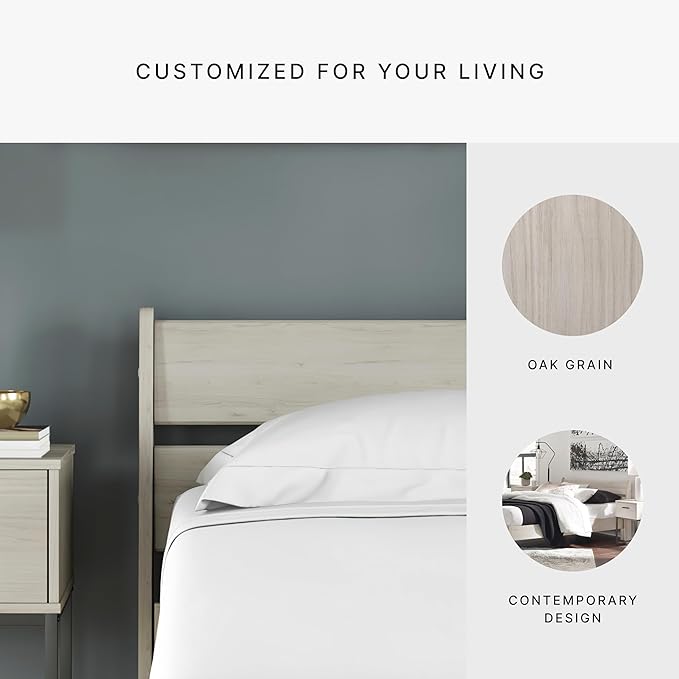 Signature Design by Ashley Socalle Modern Open Slat Twin Headboard, Natural Beige