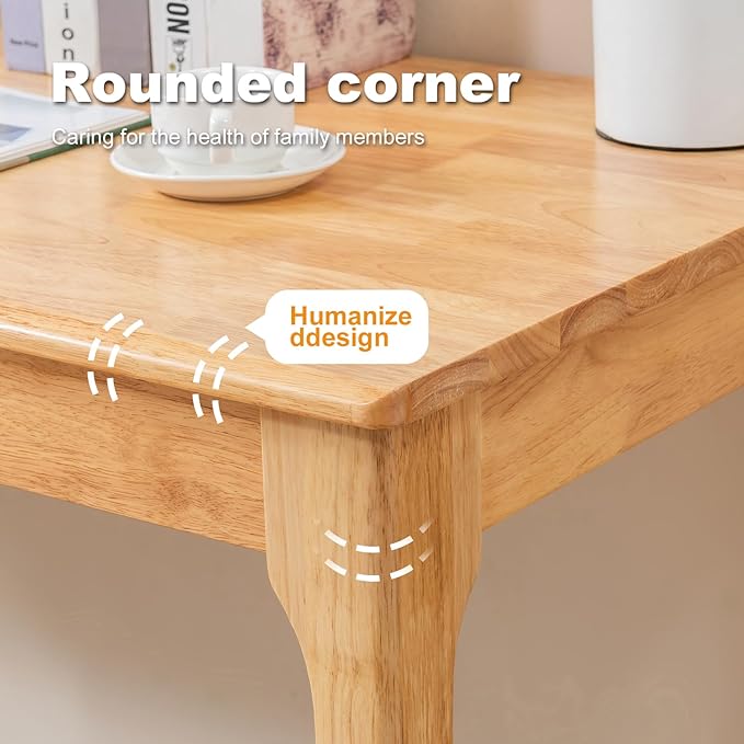 Solid Wood Desk, Gaming Study Home Office Desks for Work, Student PC Desk for Bedroom, Small Computer Desk for Small Spaces, Easy to Assemble (Wood Color, 47inch)