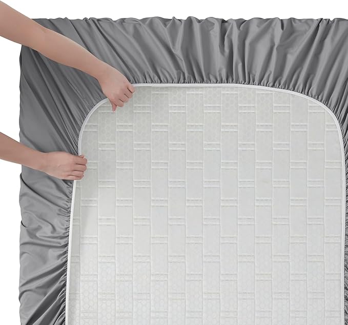 Nestl Twin Sheet Set - 1800 Ultra-Soft Microfiber Twin Bed Sheets - Double Brushed - Deep Pockets - Easy Fit - Extra Soft - 3 Piece Set - Bedding Sheets & Pillowcases (Twin, Grey)