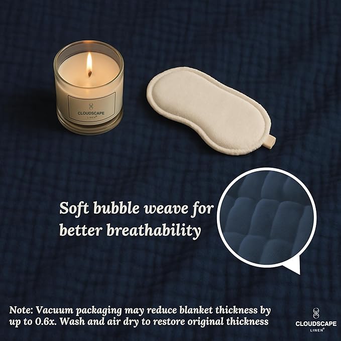 Soft 4 Layer Muslin Cotton Blanket King Size,100% Cotton Blanket, Lightweight and Breathable for All Season, Best for Spring, 92x108, Ensign Blue