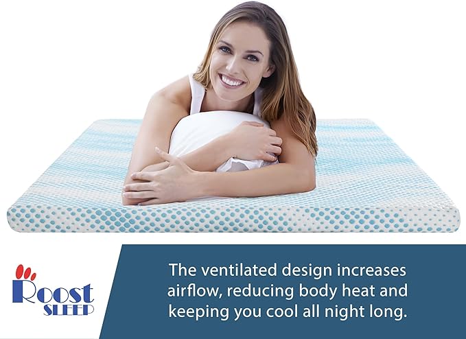 Cool Cloud Supreme 3 Inch Gel Memory Foam Full Mattress Topper – Cooling, Ventilated Design for Back and Pressure Relief