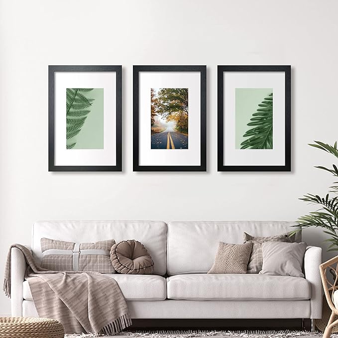 VCK Picture Frame 12x18 Wooden Poster Frames with High Definition Plexiglass Front Wall Mounting Display Horizontally and Vertically Black Photo Frame