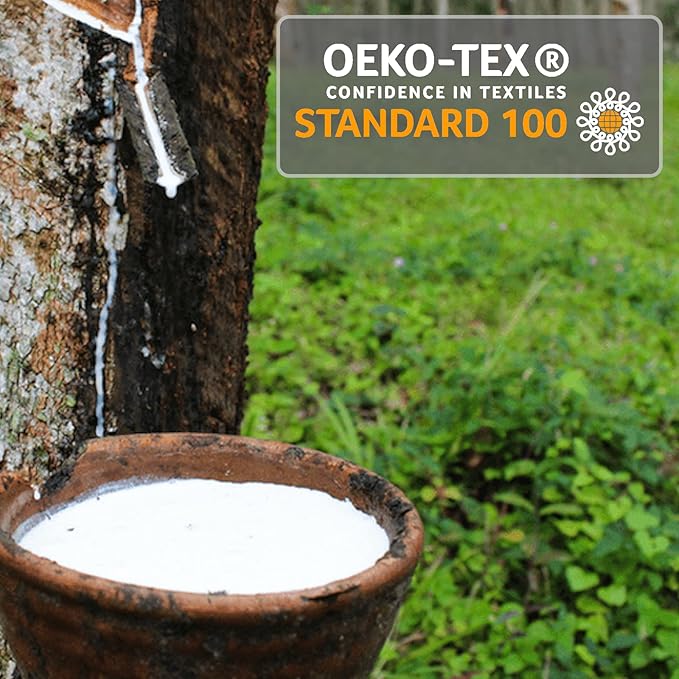 100% Natural Premium Latex Pillow, Bed Pillow with Removable Cotton Cover, Firm Queen Size Sleeping Pillow, Helps Relieve Pain and Pressure, Suitable for Side Back or Stomach Sleepers