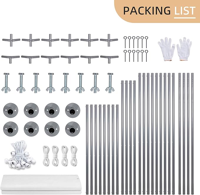 JY QAQA Carport, 10x20 FT Heavy Duty Carport with Removable Side Walls and Doors, Portable Garage with Roll-Up Window and Sandbags, Car Canopy with All-Season Tarp for Cars, Trucks, Boats, White