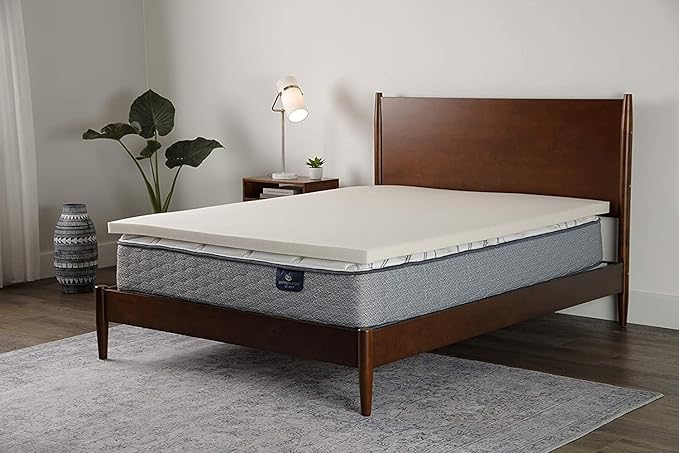 Serta CopperGel Cooling, Pressure-Relieving Memory Foam Mattress Topper, 2 Inch, King