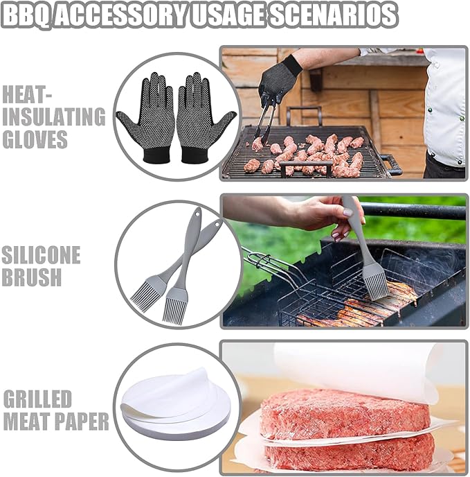 KUAWAK Smash Burger Press Kit 56 Pcs,grill press,7.9 Inch Cast iron hamburger smasher tool, Bacon Press,Burger Smasher for Grill and Griddle Accessories,Barbecues and Tailgates